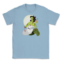 Pin up Zombie Girl Halloween costume T-Shirts Gifts Unisex T-Shirt - Light Blue