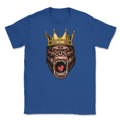 King Gorilla Head Angry Great Ape Wearing A Crown Design product - Royal Blue