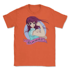 Yes we can do it! Anime Feminist Girl Unisex T-Shirt - Orange