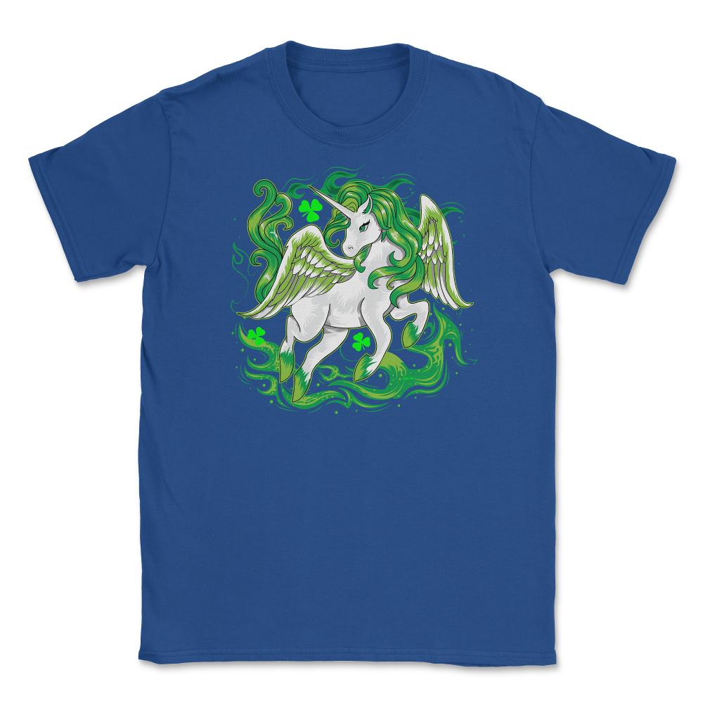 Irish Unicorn Saint Patrick Day Unisex T-Shirt - Royal Blue