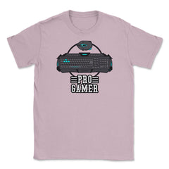 Pro Gamer Keyboard & Mouse Fun Humor T-Shirt Tee Shirt Gift Unisex - Light Pink