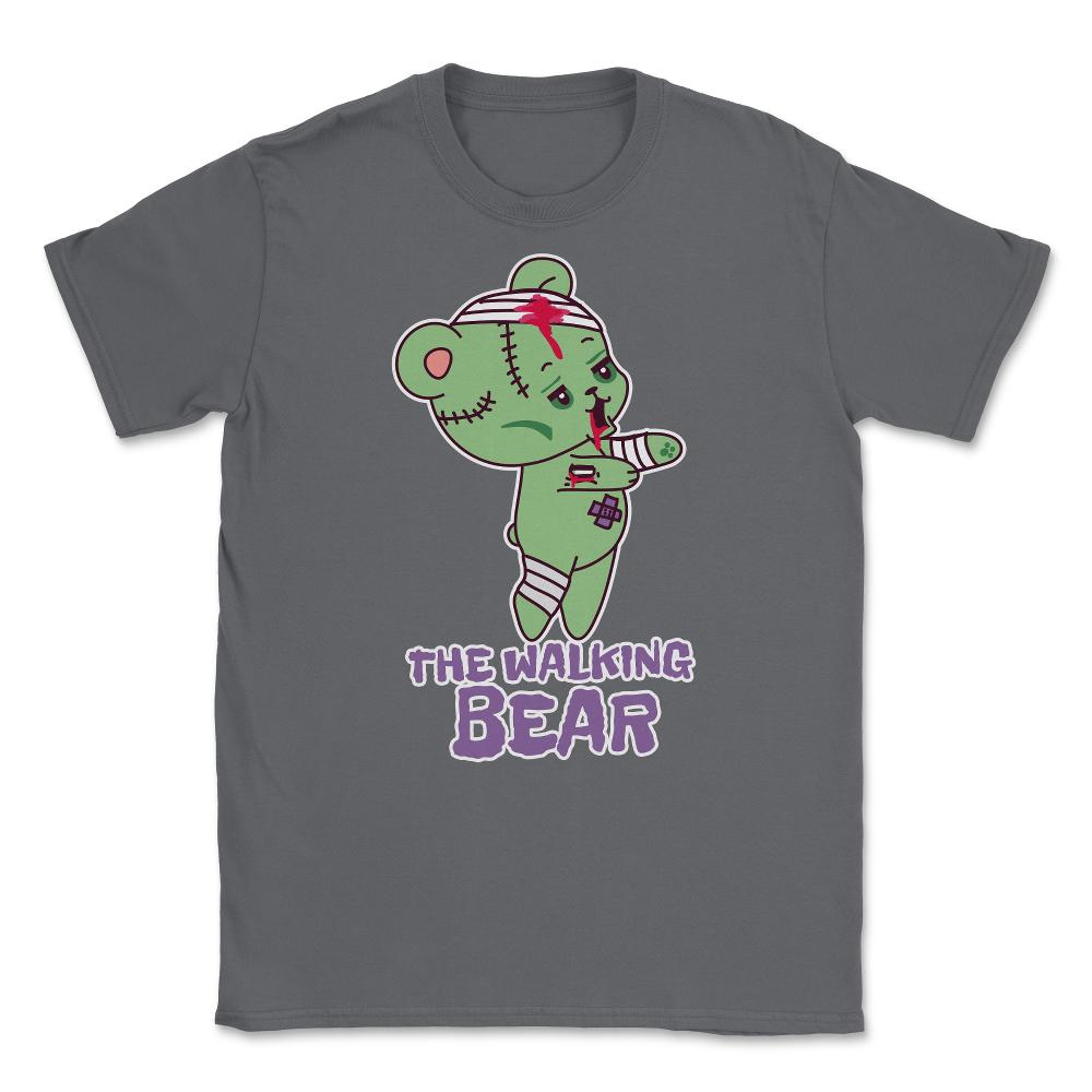 The Walking Bear Funny Halloween Zombie Bear Unisex T-Shirt - Smoke Grey