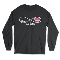Love is Love Infinity Symbol Lipstick Lesbian Pride Gift product - Long Sleeve T-Shirt - Black