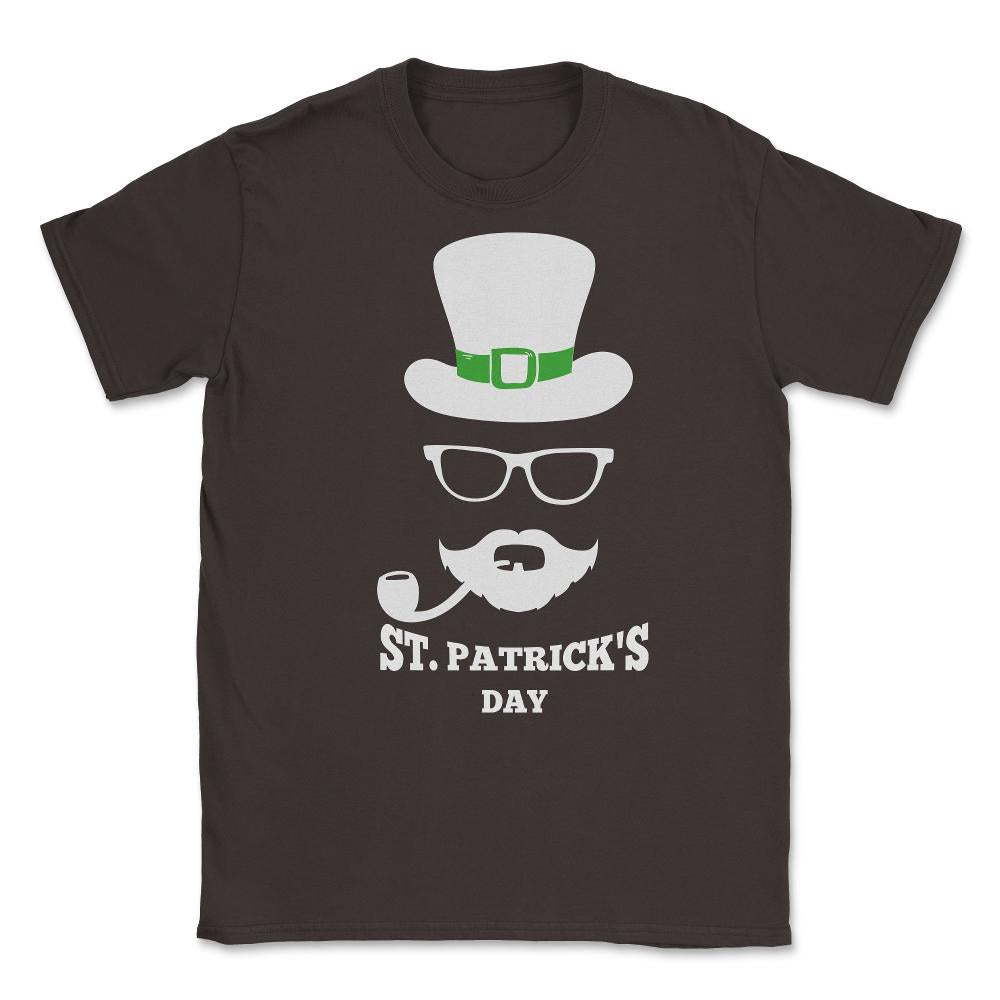 Leprechaun Hipster Saint Patricks Day Humor Unisex T-Shirt - Brown
