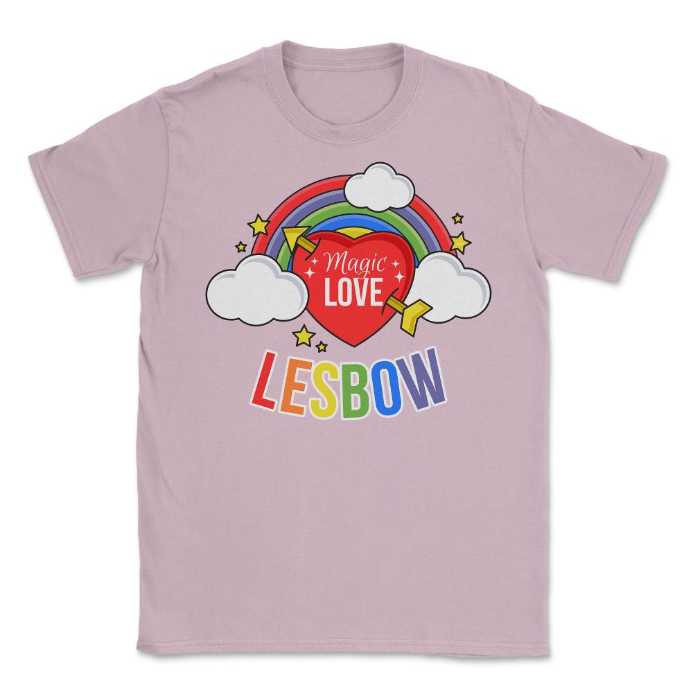 Lesbow Rainbow Heart Gay Pride Month t-shirt Shirt Tee Gift Unisex - Light Pink