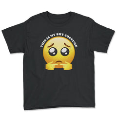 Shy Quote Halloween Costume Shy Emoticon & Fingers product - Youth Tee - Black