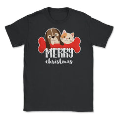 Pet Lovers Merry Christmas Funny T-Shirt Tee Gift Unisex T-Shirt - Black