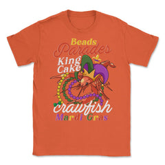 Crawfish With Jester Hat & Bead Necklaces Funny Mardi Gras design - Orange