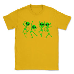 Dancing Human Skeletons Shirt Halloween T Shirt Gi Unisex T-Shirt - Gold