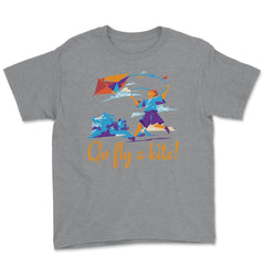 Go fly a kite! Kite Flying Design product Youth Tee - Grey Heather