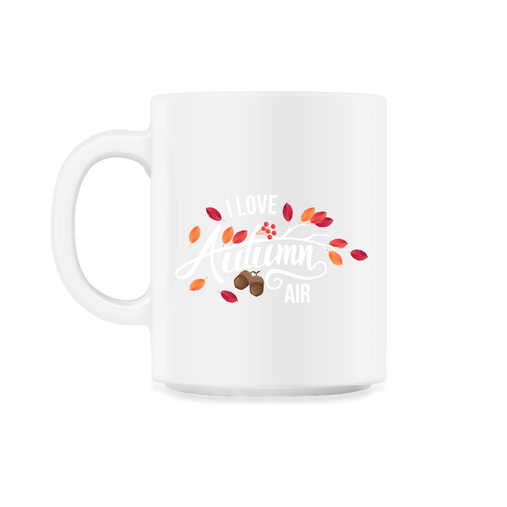 I Love Autumn Air Leaves Design print - 11oz Mug - White