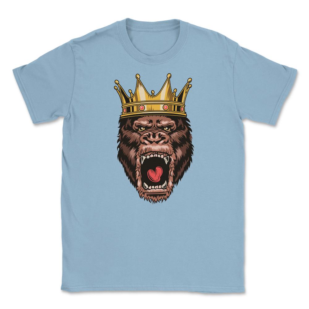King Gorilla Head Angry Great Ape Wearing A Crown Design product - Light Blue