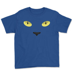 Black Cat Eyes Halloween Novelty T Shirt Tee Gifts Youth Tee - Royal Blue