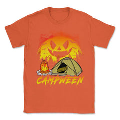 Halloween + Camping = Campween Funny Jack O-Lanter Unisex T-Shirt - Orange