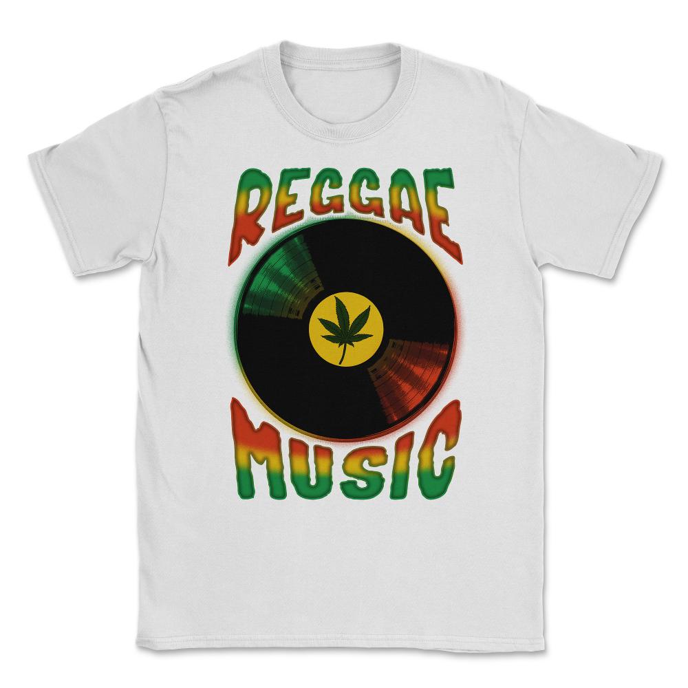 Reggae Music Vinyl Record Design Gift print Unisex T-Shirt - White