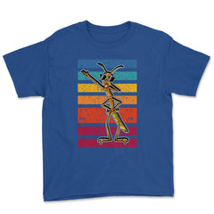 Dabbing Stick Bug Funny Insect Dancing Retro Style Humor graphic - Royal Blue