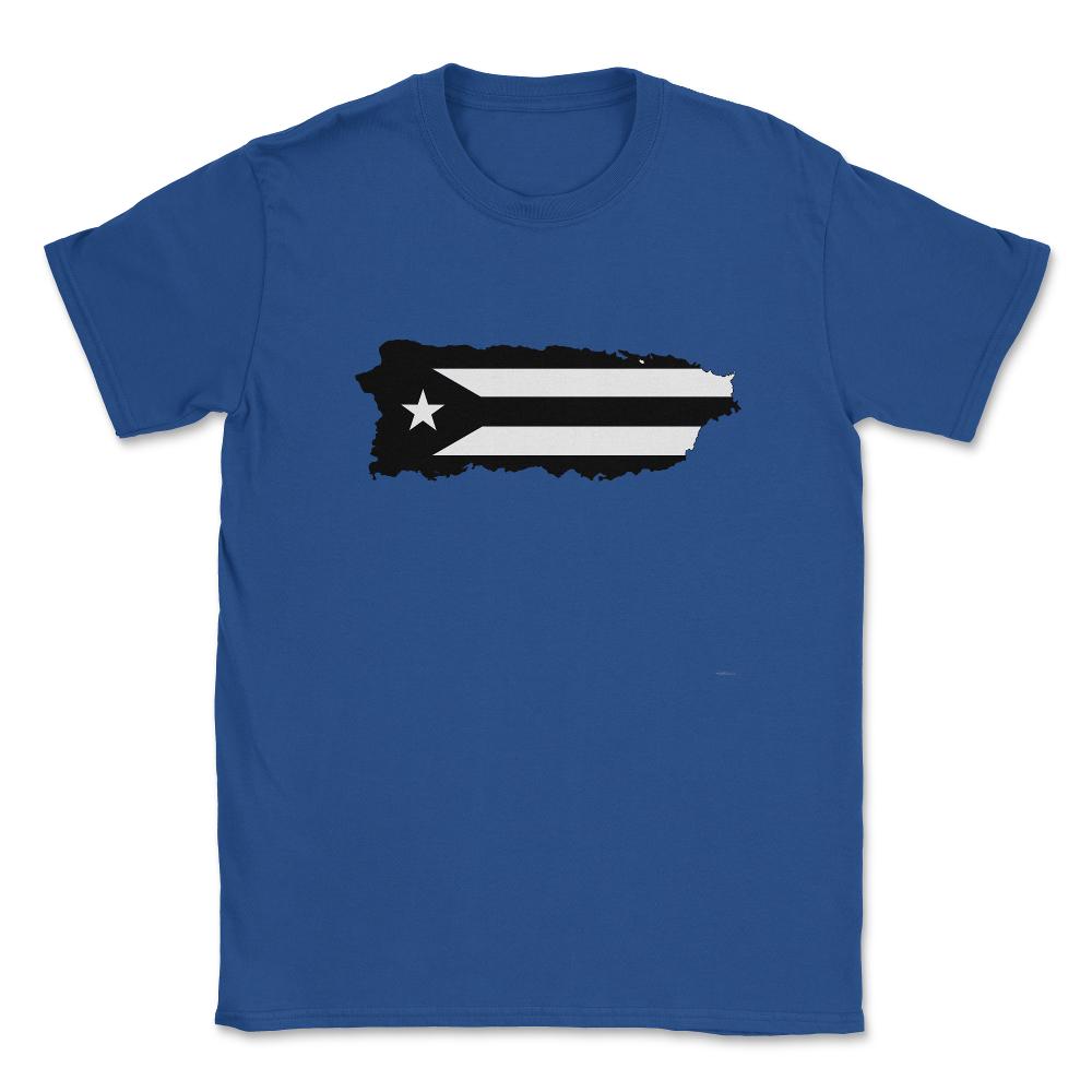 Puerto Rico Black Flag Resiste Boricua by ASJ print Unisex T-Shirt - Royal Blue
