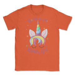 Best Friend of the Birthday Girl! Unicorn Face product Unisex T-Shirt - Orange