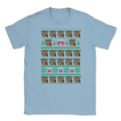 Owl-gly XMAS T-Shirt Owl Cute Funny Humor Tee Gift Unisex T-Shirt - Light Blue