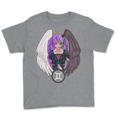 Pisces Zodiac Sign Pastel Goth Anime Girl graphic Youth Tee - Grey Heather