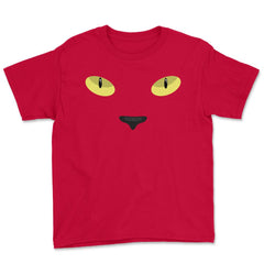 Black Cat Eyes Halloween Novelty T Shirt Tee Gifts Youth Tee - Red