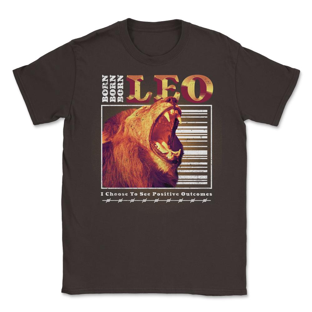 Born Leo Zodiac Sign Astrology Horoscope Roaring Lion design Unisex - Brown