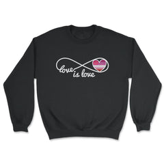 Love is Love Infinity Symbol Lipstick Lesbian Pride Gift product - Unisex Sweatshirt - Black