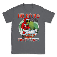 HO HO HO Alien Santa Xmas Funny Gift product Unisex T-Shirt - Smoke Grey