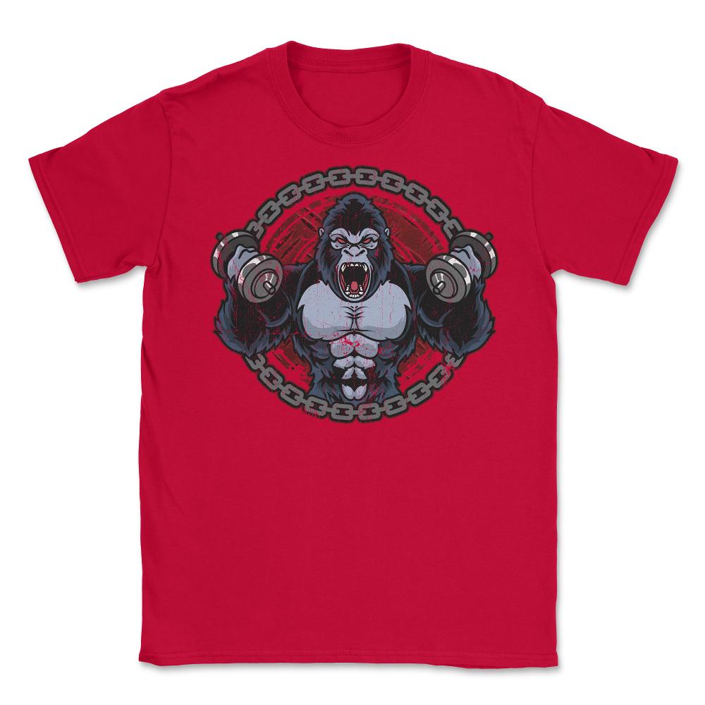Gorilla Lifting Weights Retro Vintage Design Gym Gorilla design - Red