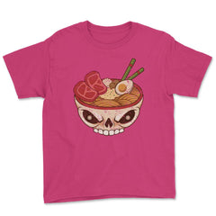 Ramen Skull Bowl Distressed Grunge Style Design Gift print Youth Tee - Heliconia