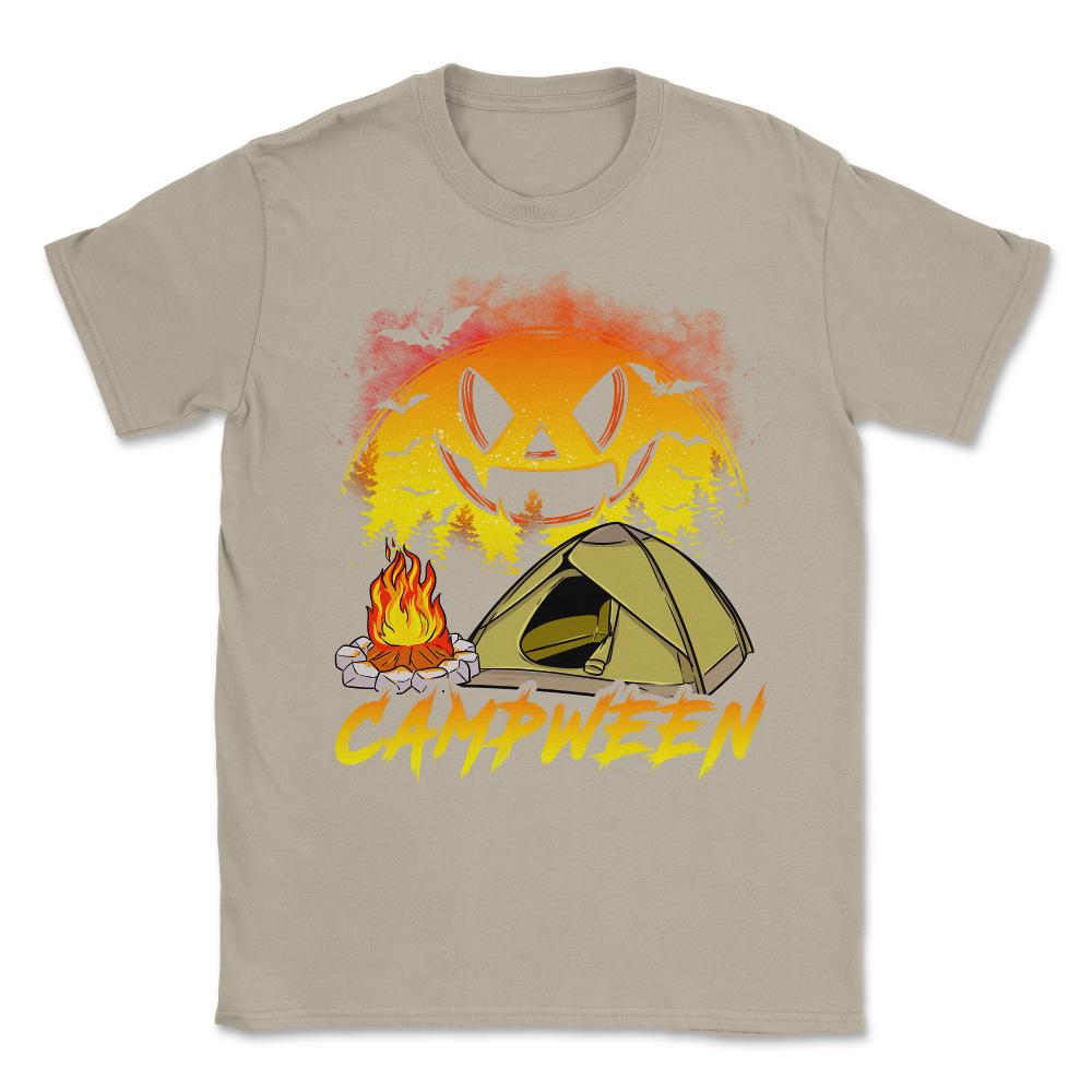 Halloween + Camping = Campween Funny Jack O-Lanter Unisex T-Shirt - Cream