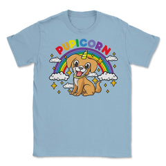 Gay Pride Rainbow Pupicorn Funny Puppy Unicorn Gift graphic Unisex - Light Blue