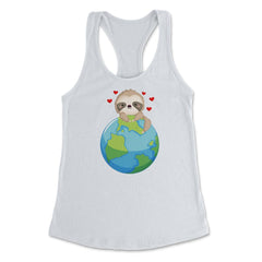 Love the Earth Sloth Earth Day Funny Cute Gift for Earth Day design - White