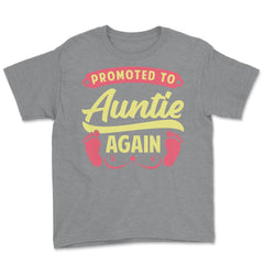 Funny Promoted To Auntie Again Pregnancy Announcement Aunt graphic - Grey Heather