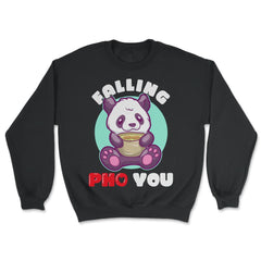 Falling Pho You Panda Pho Sho Funny Vietnamese Cuisine graphic - Unisex Sweatshirt - Black