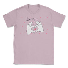 Love you Hand Sign Valentine T-Shirt  Unisex T-Shirt - Light Pink
