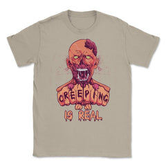 Creeping is Real Spooky Halloween Zombie Character Unisex T-Shirt - Cream