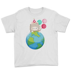 Happy Earth Day Llama Funny Cute Gift for Earth Day product Youth Tee - White