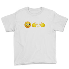 Shy Fingers #imshy & Shy Emoticon graphic Youth Tee - White