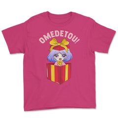 Anime Girl Omedetou Theme Happy Birthday Gift design Youth Tee - Heliconia