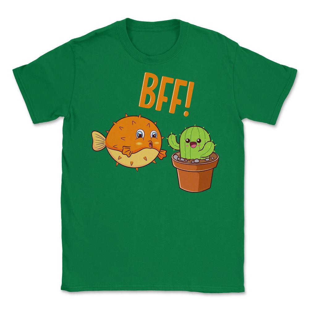 Cactus & Puffer Fish BFF! Funny Bestie Kawaii Friends product Unisex - Green