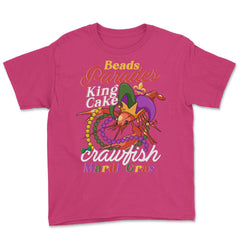 Crawfish With Jester Hat & Bead Necklaces Funny Mardi Gras design - Heliconia