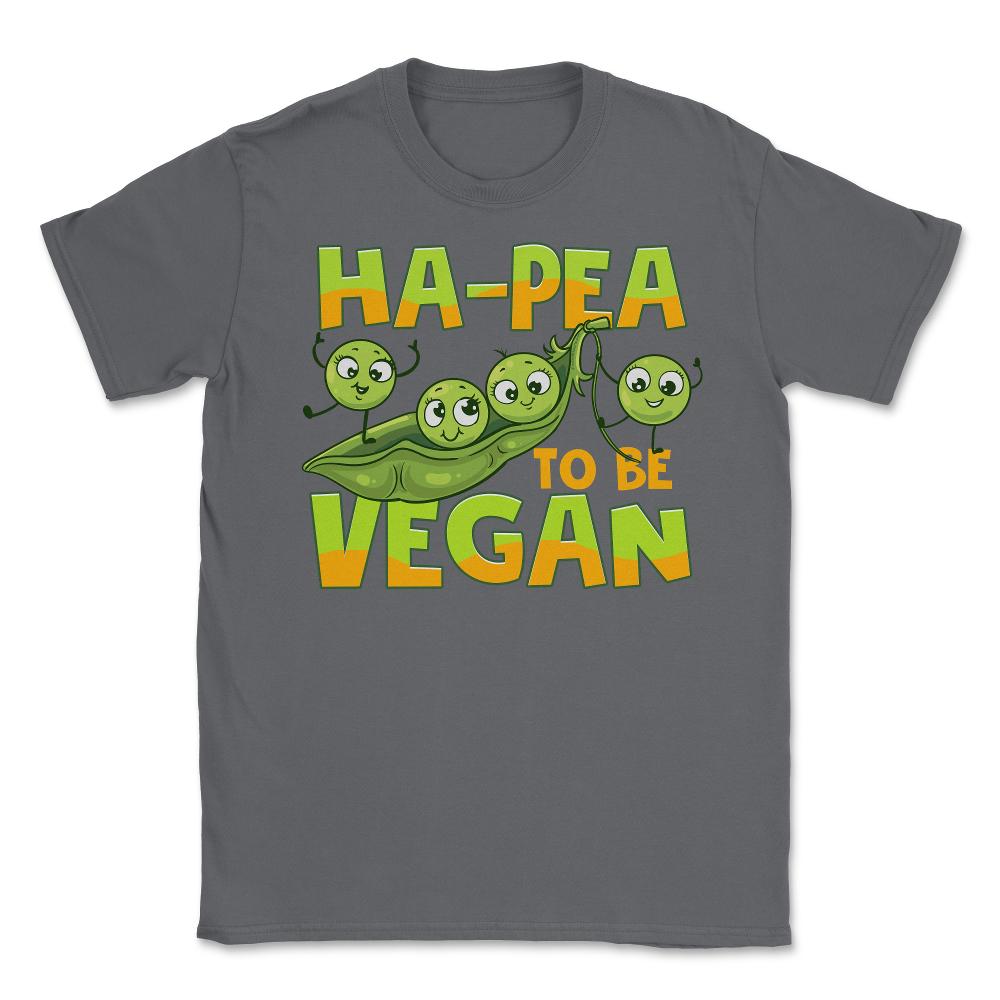 Ha-Pea To Be Vegan Funny Vegetable Peas Foodie Pun print Unisex - Smoke Grey