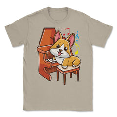 Cute Corgi and Piano for Music Lovers Gift  design Unisex T-Shirt - Cream