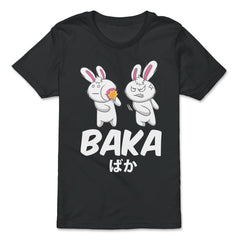 Baka Anime Funny Rabbit Slapping another Rabbit Gift graphic - Premium Youth Tee - Black