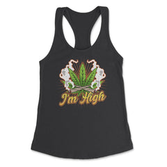 Funny Marijuana I'm High Cannabis Weed Pot Vintage Grunge print - Black