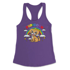Gay Pride Rainbow Pupicorn Funny Puppy Unicorn Gift graphic Women's - Purple