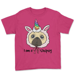 I am a Unipug graphic Funny Humor pug gift tee Youth Tee - Heliconia