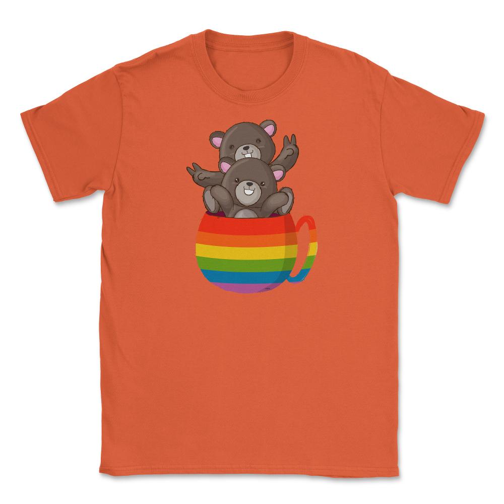 Bear Rainbow Flag Bears Cup Gay Pride graphic Unisex T-Shirt - Orange
