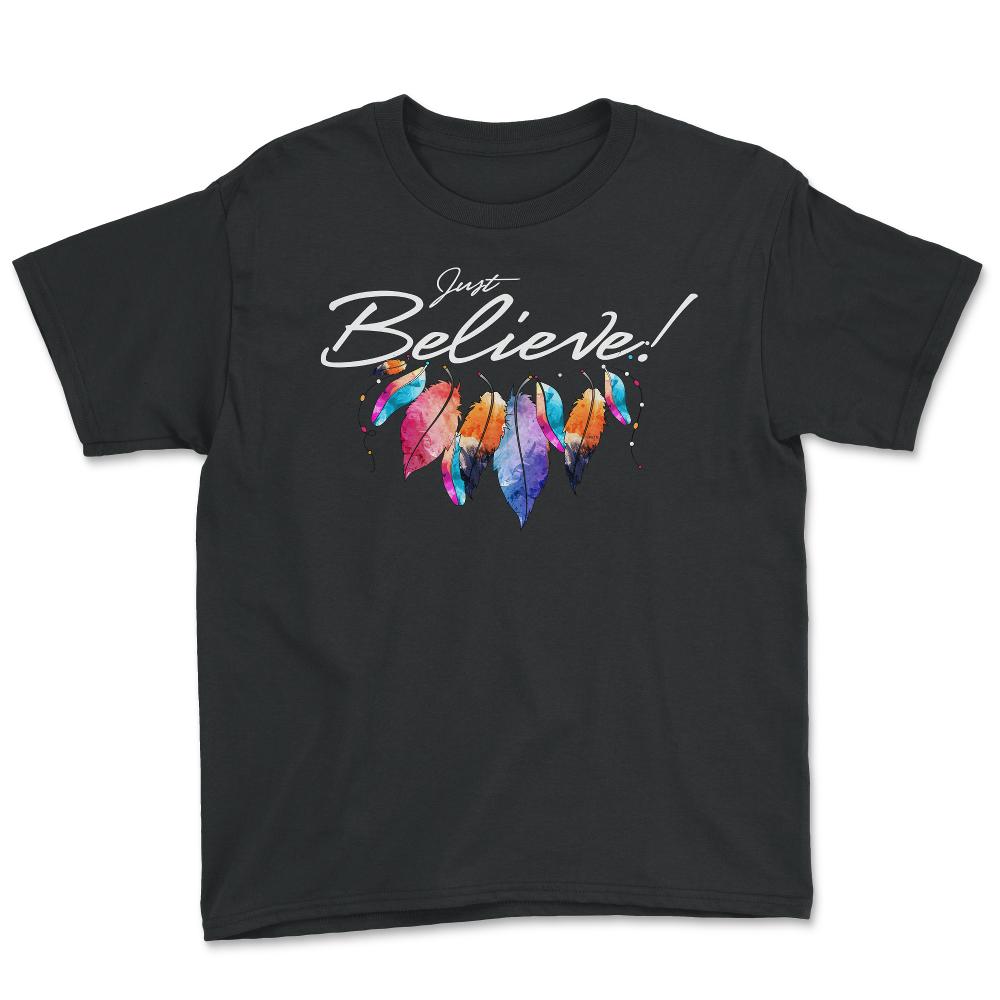 Just Believe! Christian Jesus graphic print Gift - Youth Tee - Black